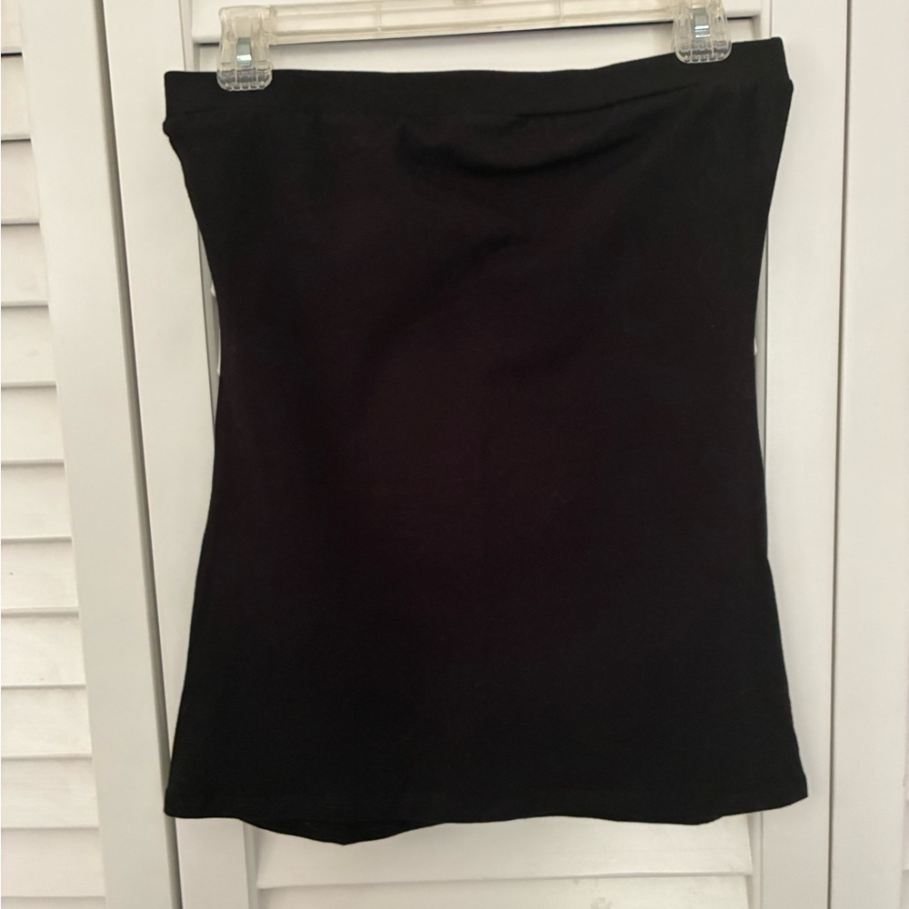 Black Cotton/Spandex Tube Top